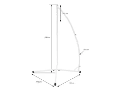 ML-Design Hängesesselgestell Weiß 208 cm Belastung bis 120 kg Stahlrohr