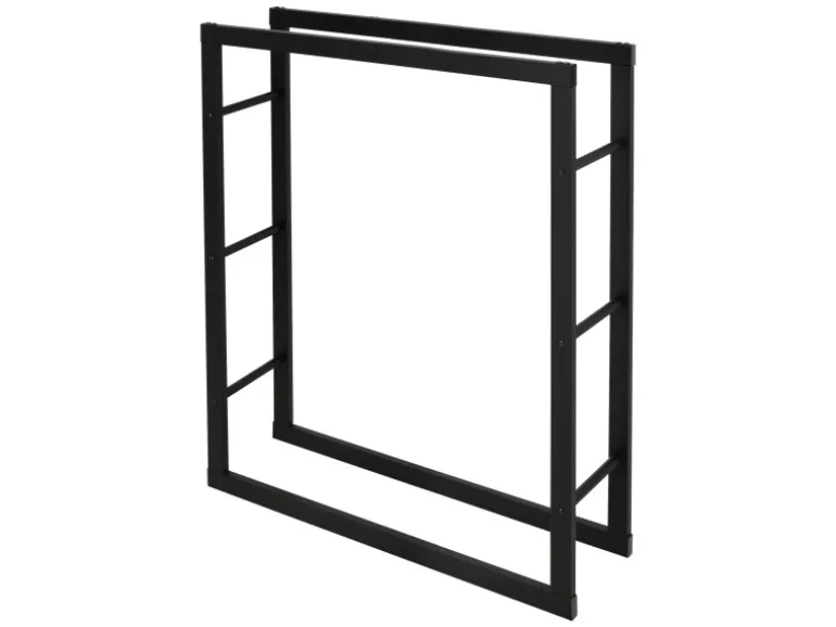 ML-Design Kaminholzregal 80x100x25 cm Rechteckig Schwarz Metall Innen/Außen