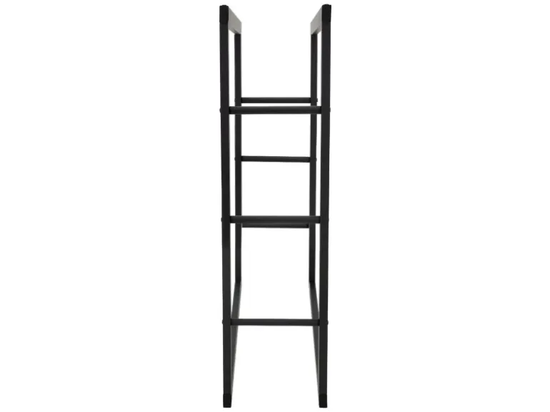 ML-Design Kaminholzregal 80x100x25 cm Rechteckig Schwarz Metall Innen/Außen