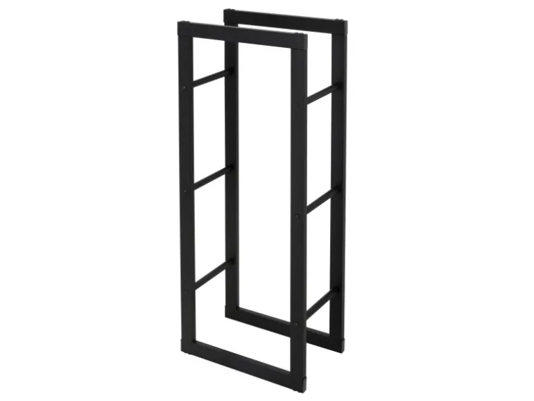 ML-Design Kaminholzregal 40x100x25cm Rechteckig Schwarz aus Metall Innen/Außen