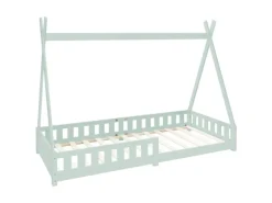 ML-Design Kinderbett Tipi 90x200 cm Mint mit Rausfallschutz Lattenrost