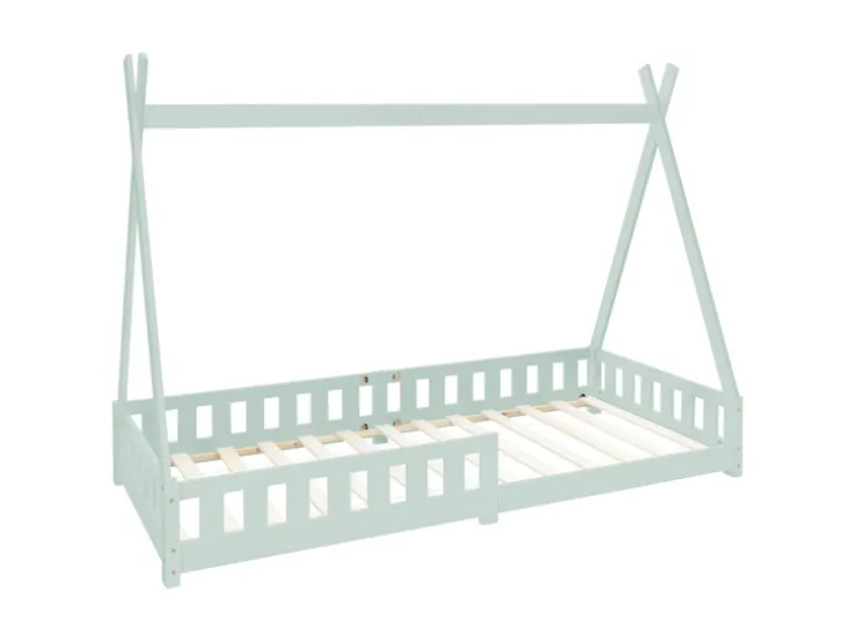 ML-Design Kinderbett Tipi 90x200 cm Mint mit Rausfallschutz Lattenrost