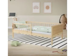 ML-Design Kinderbett 80x160 cm Natur Kinder Einzelbett mit Lattenrost