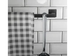 ML-Design Kleiderstange Rechteck für Wand T30cmxB110cm Schwarz aus Stahl U-Form