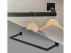 ML-Design Kleiderstange Rechteck die Wand T30cm x B90cm Schwarz aus Stahl U-Form