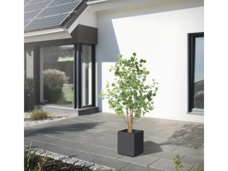 ML-Design Künstliche Eukalyptus 150cm Groß Kunstpflanze Naturholzstamm