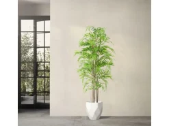 ML-Design Künstlicher Bambus 180cm Groß Kunstpflanze mit Echtholzstamm