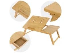 ML-Design Laptoptisch aus Bambus fürs Sofa Höhenverstellbar Klappbar