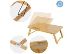 ML-Design Laptoptisch aus Bambus fürs Sofa Höhenverstellbar Klappbar