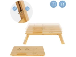 ML-Design Laptoptisch aus Bambus fürs Sofa Höhenverstellbar Klappbar