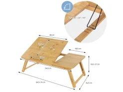 ML-Design Laptoptisch aus Bambus fürs Sofa Höhenverstellbar Klappbar