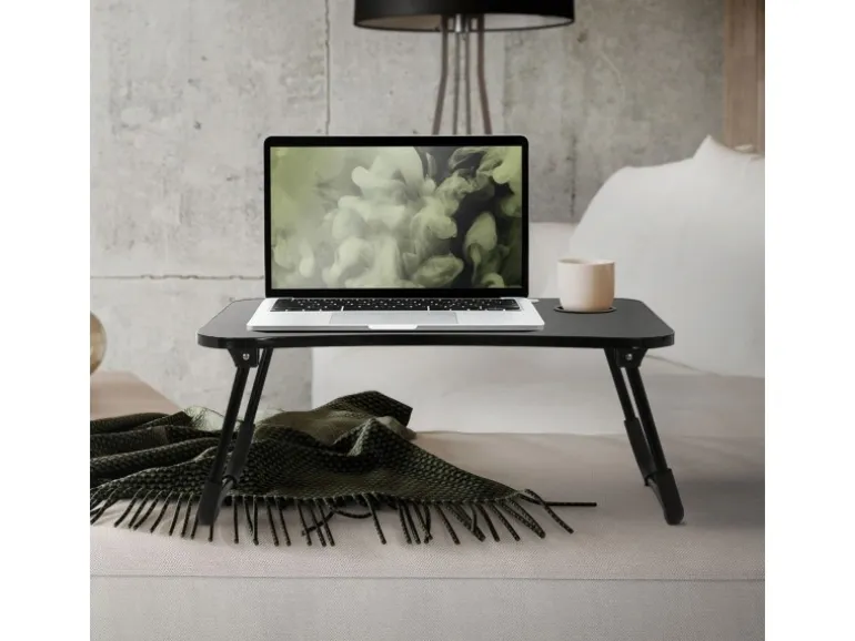 ML-Design Laptoptisch für Bett Schwarz 60x40 cm Betttisch Klappbar