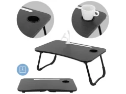 ML-Design Laptoptisch für Bett Schwarz 60x40 cm Betttisch Klappbar