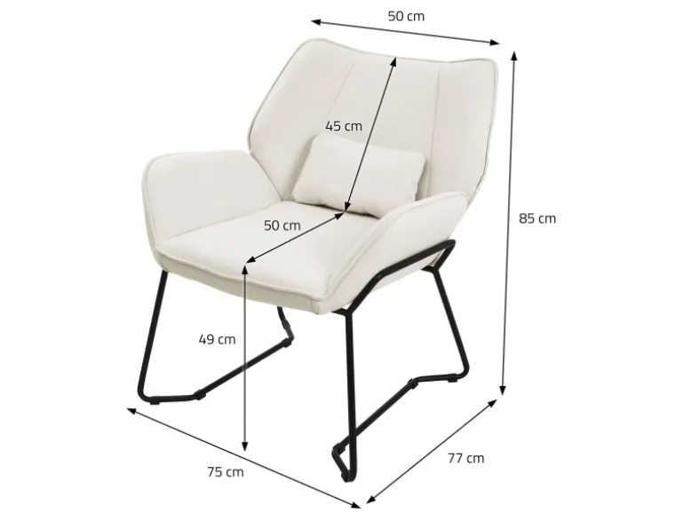 ML-Design Loungesessel Beige mit Leinenbezug mit Armlehne und Rückenlehne