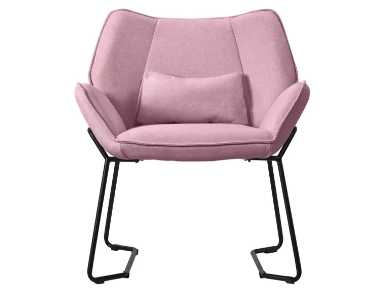 ML-Design Loungesessel Rosa mit Leinenbezug mit Armlehne und Rückenlehne