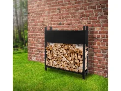 ML-Design Metall Kaminholzregal mit Abdeckung 113x25x115 cm Anthrazit Stahl