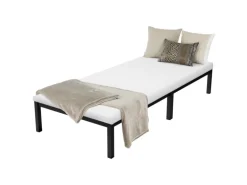ML-Design Metallbett 90x200cm auf Stahlrahmen mit Lattenrost Schwarz Bettgestell