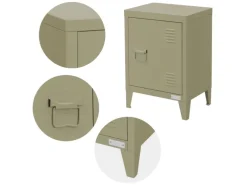 ML-Design Nachttisch in Olive 40x30x58 cm aus Stahl Industriedesign
