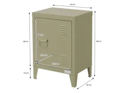 ML-Design Nachttisch in Olive 40x30x58 cm aus Stahl Industriedesign