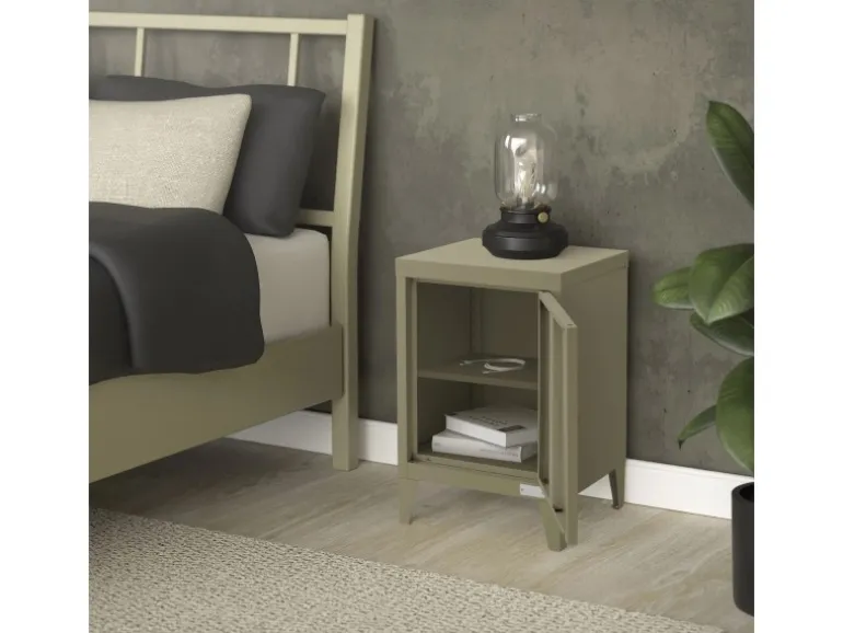 ML-Design Nachttisch in Olive 40x30x58 cm aus Stahl Industriedesign
