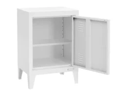 ML-Design Nachttisch in Weiß 40x30x58 cm aus Stahl Industriedesign