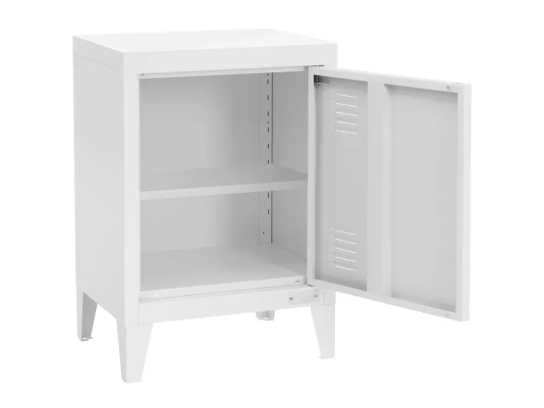 ML-Design Nachttisch in Weiß 40x30x58 cm aus Stahl Industriedesign
