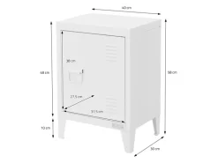 ML-Design Nachttisch in Weiß 40x30x58 cm aus Stahl Industriedesign