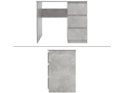 ML-Design Schreibtisch mit 3 Schubladen 90x76x50cm Grau Arbeitstisch Beton-Optik