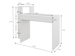 ML-Design Schreibtisch mit Regal 110x72x40 cm aus Holz 2in1 System für Zuhause