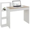 ML-Design Schreibtisch mit Regal Weiß Tischplatte in Sonoma-Eiche 110x72x40 cm