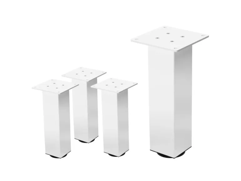ML-Design Tischbeine 4Er Set I-Design H30 cm Weiß Stahl 8x8 cm