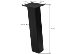 ML-Design Tischbeine 4Er Set I-96GRAD H42 cm Weiß Stahl 8x8cm