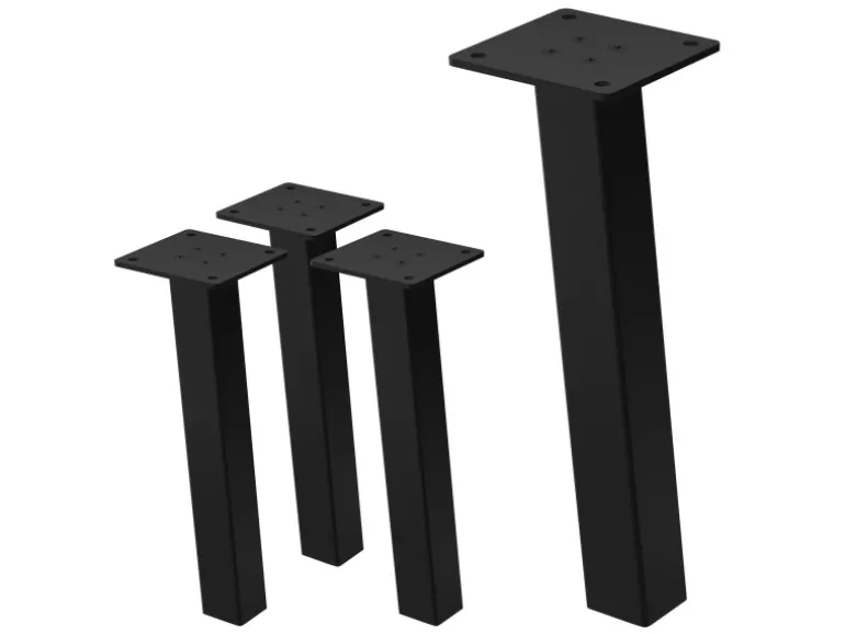 ML-Design Tischbeine 4Er Set I-96GRAD H30 cm Schwarz Stahl 4x4cm