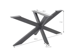 ML-Design Tischgestell Spider 78x71x120 cm Anthrazit Kreuzgestell Kreuz X-Design