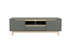 ML-Design TV-Schrank 140x40x46cm Grün-Natur mit 2 Türen für Fernseher bis 65Zoll