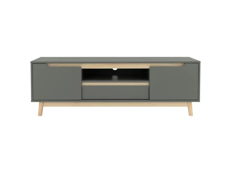 ML-Design TV-Schrank 140x40x46cm Grün-Natur mit 2 Türen für Fernseher bis 65Zoll