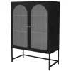 ML-Design Vitrinenschrank 85x120x40 cm Schwarz Metallschrank aus Stahl
