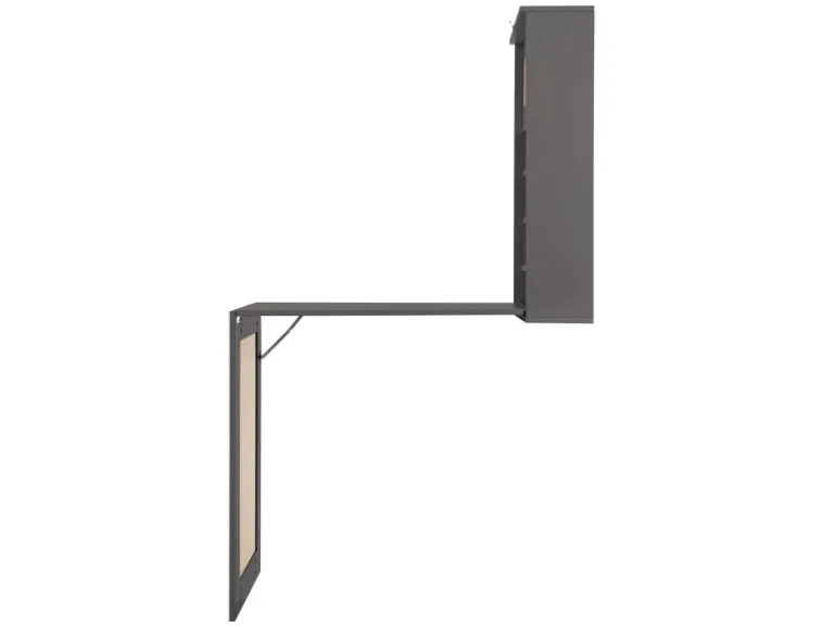 ML-Design Wandtisch Klappbar Schreibtisch Grau mit Tafel 8 Fächern und Pinnwand
