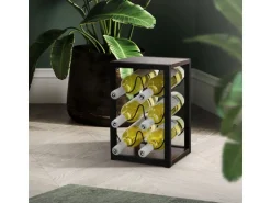 ML-Design Weinregal für 6 Flaschen 24x21x37,5 cm Freistehendes aus Holz Metall