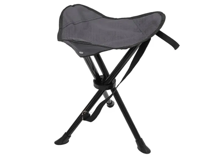 Mojawo 3-Bein Dreibeinhocker Campinghocker Anglerhocker Tragegurt Grau