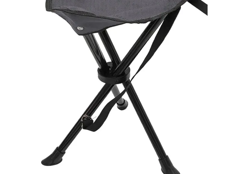 Mojawo 3-Bein Dreibeinhocker Campinghocker Anglerhocker Tragegurt Grau