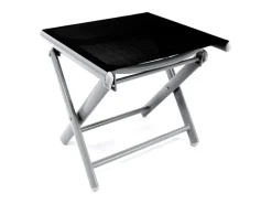 Mojawo Garten Fußhocker ZUSAMMENKLAPPBAR Klapphocker WITTERUNGSBESTÄNDIGES Aluminium WETTERFESTE Gartenmöbel SILBER und SCHWARZ Schwarz