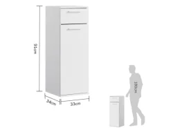 mokebo Bad-Beistellschrank Der Matrose Badschrank in 91x33x34cm HxBxT in Weiß