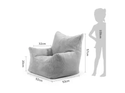 mokebo Kindersessel aus Cord Der Pausenheld Sitzsack Kinder Kindersitzsack in Grau
