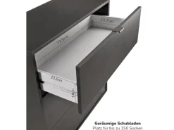 mokebo Kommode mit 3 Schubladen in Anthrazit Die Stilvolle Highboard Anrichte oder Sideboard
