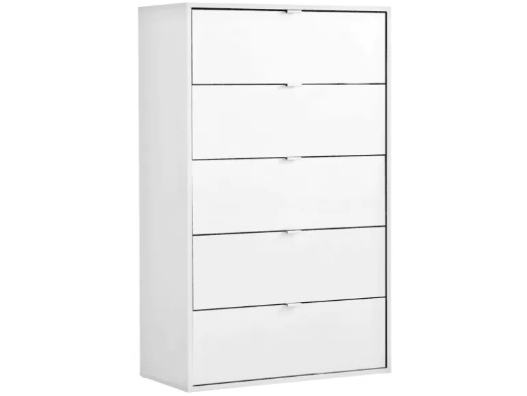 mokebo Kommode mit 5 Schubladen in Weiß Die Stilvolle Highboard Anrichte oder Sideboard