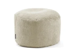 mokebo Pouf oder Sitzhocker aus Cord Der Faule Lenz Fußhocker in Beige mit EPS-Perlen Füllung