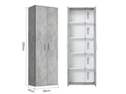 mokebo Schrank in Grau Der Lange Mehrzweckschrank Allzweckschrank oder Aufbewahrungsschrank