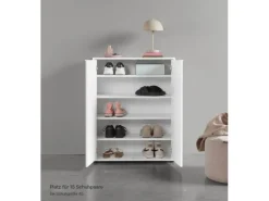 mokebo Schuhschrank Der Concierge Schuhregal mit zwei Türen Flurschrank oder Sideboard 74 cm breit in weiß