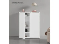 mokebo Schuhschrank Der Concierge Schuhregal mit zwei Türen Flurschrank oder Sideboard 74 cm breit in weiß